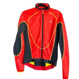 Men’s Castelli Rossi Corsa Cycling Jacket size Medium Red Yellow Black